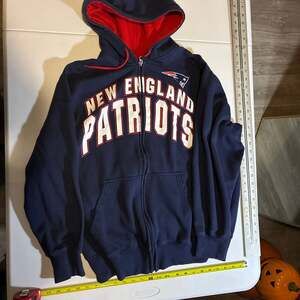 New England Patriots NFL Officially Licensed Full-Zip Hoodie Navy Blue